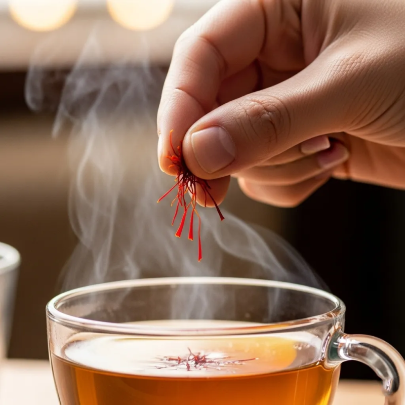 Saffron strands for tea