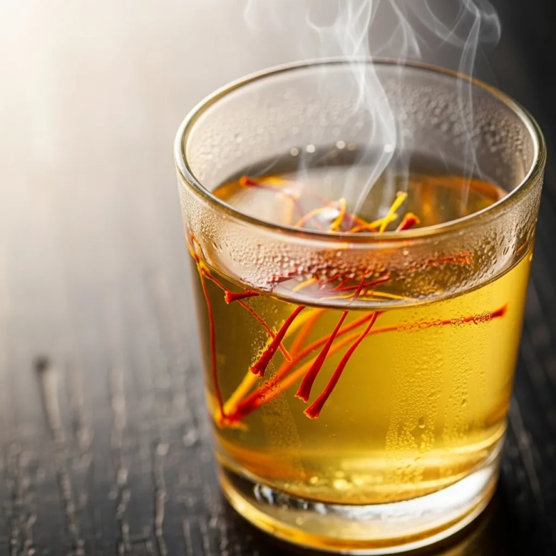 Saffron in hot water
