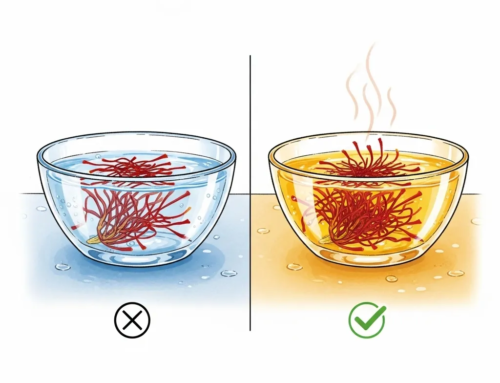 Should saffron be soaked in cold or hot water?