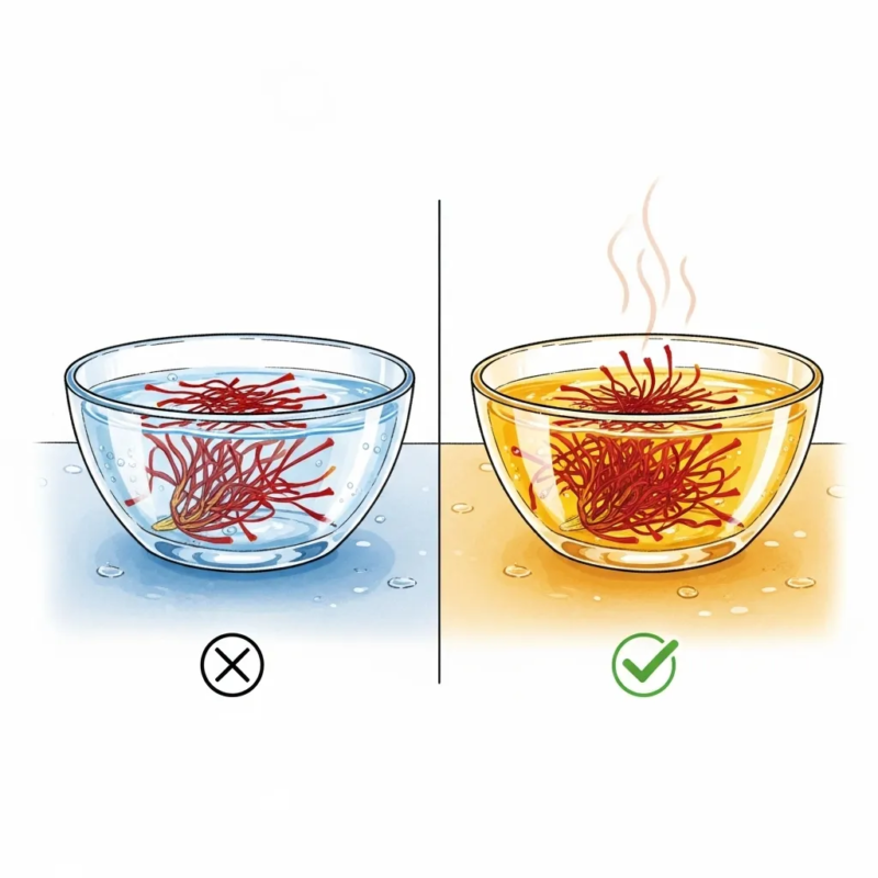 Saffron soaking method