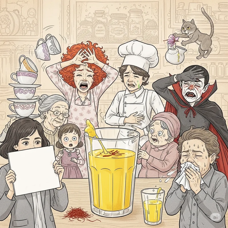 Saffron milk precautions