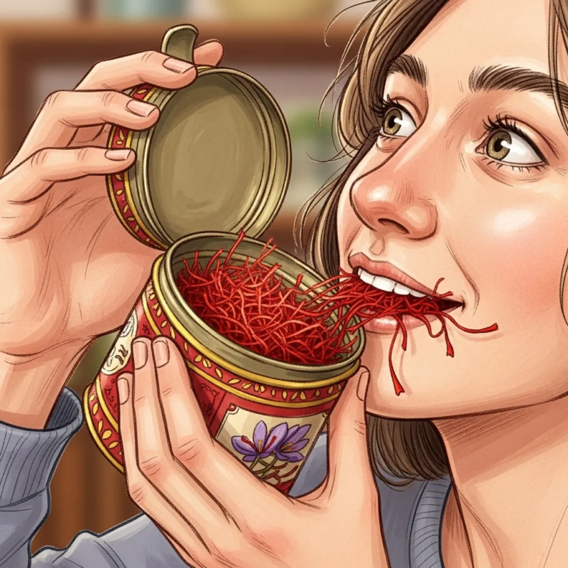 Eating saffron directly