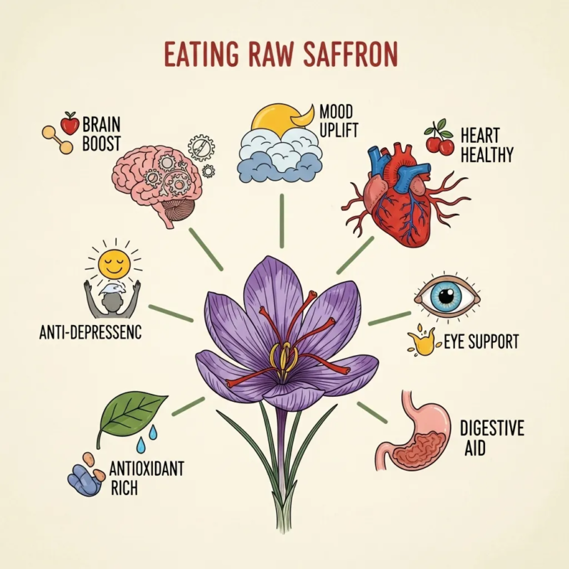 Benefits of eating raw saffron
