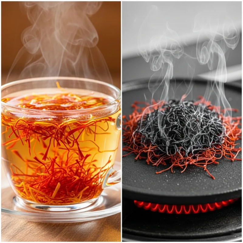 Heat effects on saffron