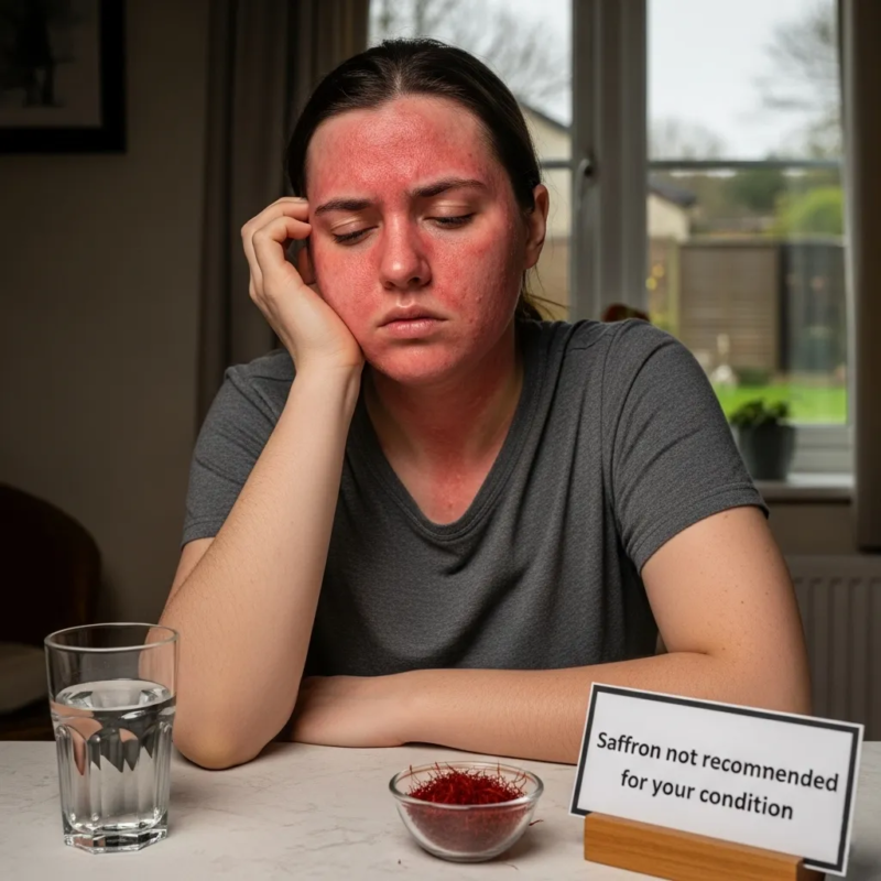 Avoiding saffron in certain conditions