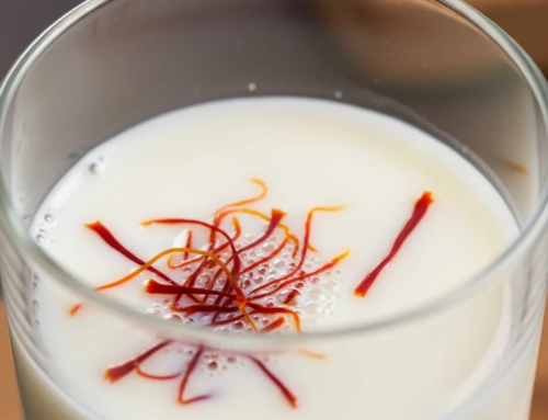 How long should saffron be soaked in milk?