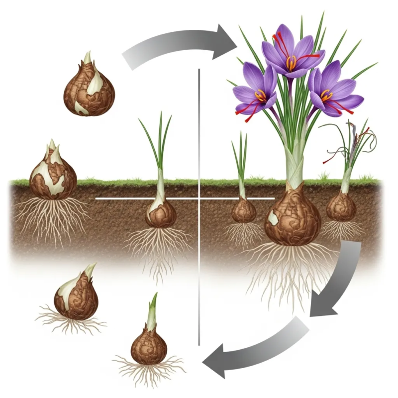 Saffron regrowth cycle