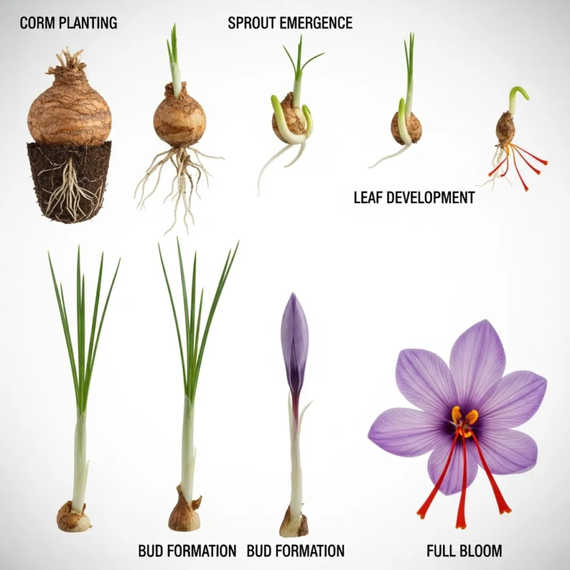 Saffron growth period
