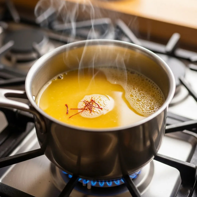 Can you boil saffron in milk?